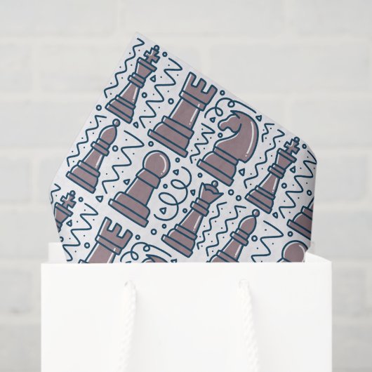 Schach-Tissue-Papier, Schachbrett-Decoupage Seidenpapier (Geschenktüte)