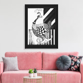 Schach- und Bow-DAD-Pfauenfarbe Leinwanddruck (Insitu (Wohnzimmer))