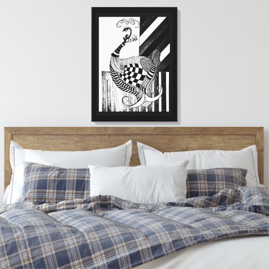 Schach- und Bow-DAD-Pfauenfarbe Leinwanddruck (Insitu (Schlafzimmer))