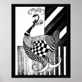 Schach- und Bow-DAD-Pfauenfarbe Poster (Vorne)