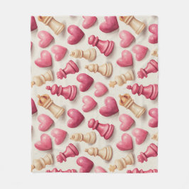 Schach- und Herz-Valentinsmuster Fleecedecke