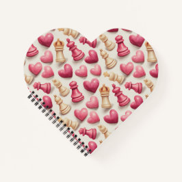 Schach- und Herz-Valentinsmuster Notizblock