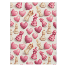 Schach- und Herz-Valentinsmuster Tischdecke