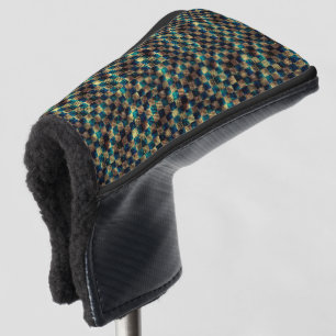 Schach und Kratzeffekt, blau und gelb Golf Headcover
