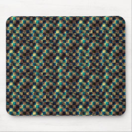 Schach und Kratzeffekt, blau und gelb Mousepad