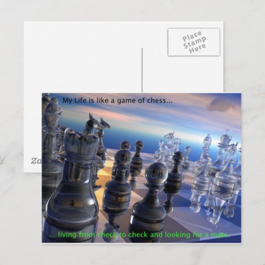 Schach und Leben Postkarte (Vorne/Hinten)