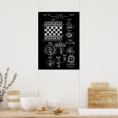 Schach- und Schachbrett-Game-Patent Poster (Küche)