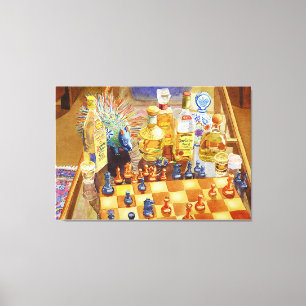 Schach und Tequila Leinwanddruck