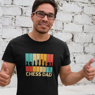 Schach Vater Funny Chess Papa Vintager Sonnenunter T-Shirt