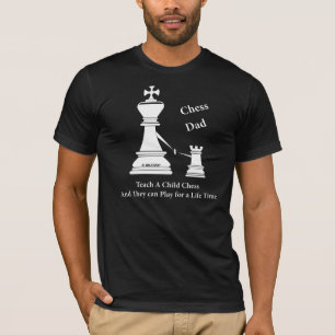 Schach-Vater, unterrichten ein Kindschach, den T - T-Shirt
