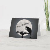 Schach Vollmond Katze und Maus Game Happy Birthday Karte (Vorderseite)