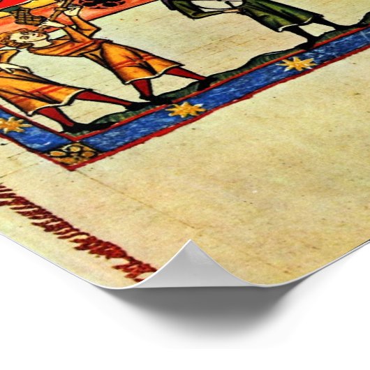 Schach von Meister Der Manessischen Liederhandsch Poster (Ecke)