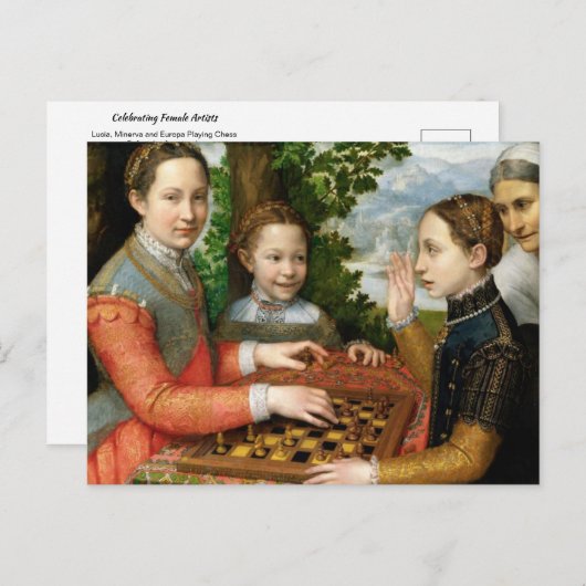 Schach von Sofonisba Anguissola Postkarte (Vorne/Hinten)