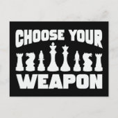 Schach Wählen Sie Ihre Waffe Schach Stücke Postkarte (Vorderseite)