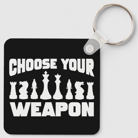 Schach Wählen Sie Ihre Waffe Schach Stücke Schlüsselanhänger (Rückseite)
