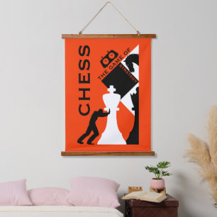 Schach Wall Art Wandteppich Mit Holzrahmen