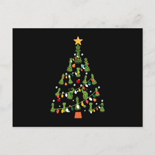 Schach Weihnachtsbaum - Königin Knight Rook Postkarte (Vorderseite)