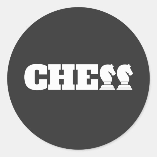 Schach Word Weiße Ritter Kreative Einzigartige Str Runder Aufkleber (Vorderseite)