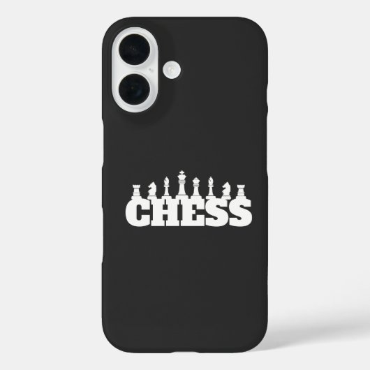 Schach Word White Pieces Strategy Game Elegant Case-Mate iPhone Hülle (Rückseite)
