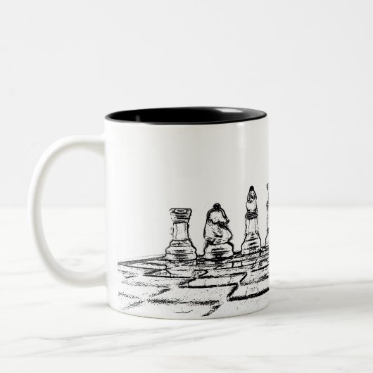 Schach Zweifarbige Tasse (Links)