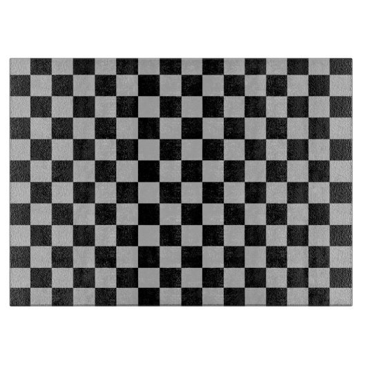 Schachbares Silber und Schwarz Schneidebrett (Vorderseite)