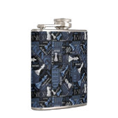 Schachbegriffe und -stücke Silver und Blue ID784 Flachmann (Rechts)