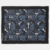 Schachbegriffe und -stücke Silver und Blue ID784 Fleecedecke (Vorderseite (Horizontal))