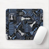 Schachbegriffe und -stücke Silver und Blue ID784 Mousepad (Mit Mouse)