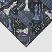 Schachbegriffe und -stücke Silver und Blue ID784 Seidenpapier (Detail)