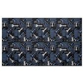 Schachbegriffe und -stücke Silver und Blue ID784 Stoff (Fat Quarter (45,7 x 55,9 cm))