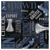 Schachbegriffe und -stücke Silver und Blue ID784 Stoff (Nahaufnahme)