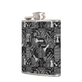 Schachbegriffe und Teile Schwarz/Weiß-ID784 Flachmann (Links)