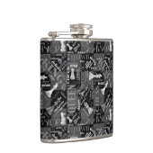 Schachbegriffe und Teile Schwarz/Weiß-ID784 Flachmann (Rechts)