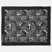 Schachbegriffe und Teile Schwarz/Weiß-ID784 Fleecedecke (Vorderseite (Horizontal))