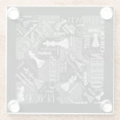 Schachbegriffe und Teile Schwarz/Weiß-ID784 Glasuntersetzer (Rückseite)