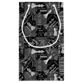 Schachbegriffe und Teile Schwarz/Weiß-ID784 Kleine Geschenktüte (Rückseite)