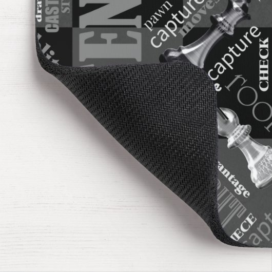 Schachbegriffe und Teile Schwarz/Weiß-ID784 Mousepad (Ecke)
