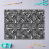 Schachbegriffe und Teile Schwarz/Weiß-ID784 Seidenpapier (Basteln)