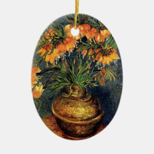 Schachblumen in einer Kupfervase von Vincent van G Keramikornament