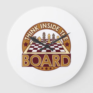 SchachBoard Kostenvoranschlag Schach-Spieler Denke Große Wanduhr