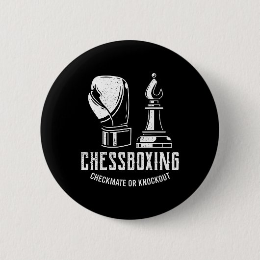 Schachboxen I Schach Spieler Boxer Button (Vorderseite)