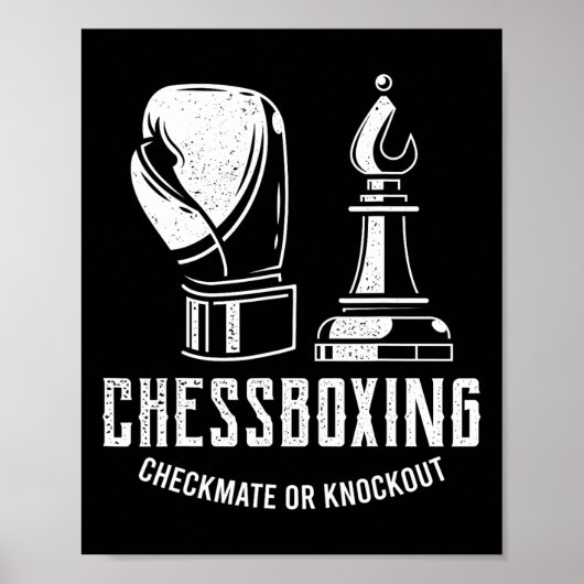 Schachboxen I Schach Spieler Boxer Poster (Vorne)