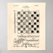 Schachbrett 1923 Patent Art Old Peper Poster (Vorne)