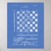 Schachbrett 1923 Patentart Blueprint Poster (Vorne)