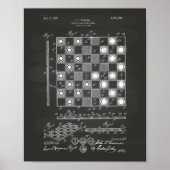 Schachbrett 1923 Patentierte Art Chalkboard Poster (Vorne)