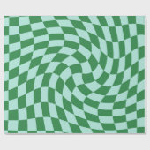 Schachbrett auf der Rückseite grün und blau gepols Geschenkpapier (Flach)