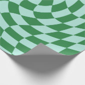 Schachbrett auf der Rückseite grün und blau gepols Geschenkpapier (Ecke)