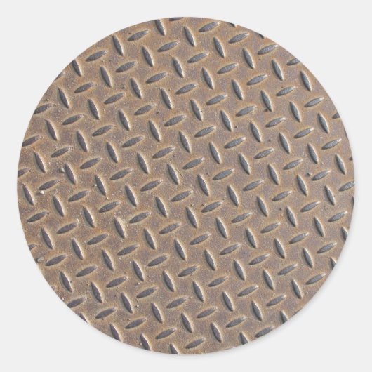 Schachbrett aus Stahl oder Metall Runder Aufkleber (Vorderseite)