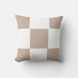 Schachbrett Beige Tan Kissen