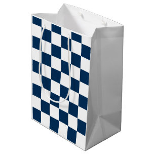 Schachbrett Blau Weiß Sport Fan Club Mittlere Geschenktüte
